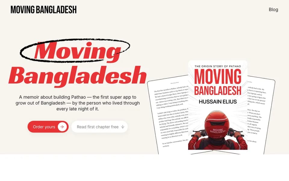 Screenshot of Moving Bangladesh — Book Site